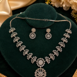 AD Silver Set With Earrings