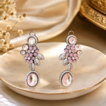 Polki Premium Earrings - Pink