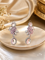 Polki Premium Earrings - Pink