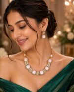 Real Gemstone With Moissanite Necklace Set With earrings - Image 2