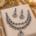 AD 2 Layer Necklace Set - Blue