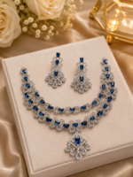 AD 2 Layer Necklace Set - Blue