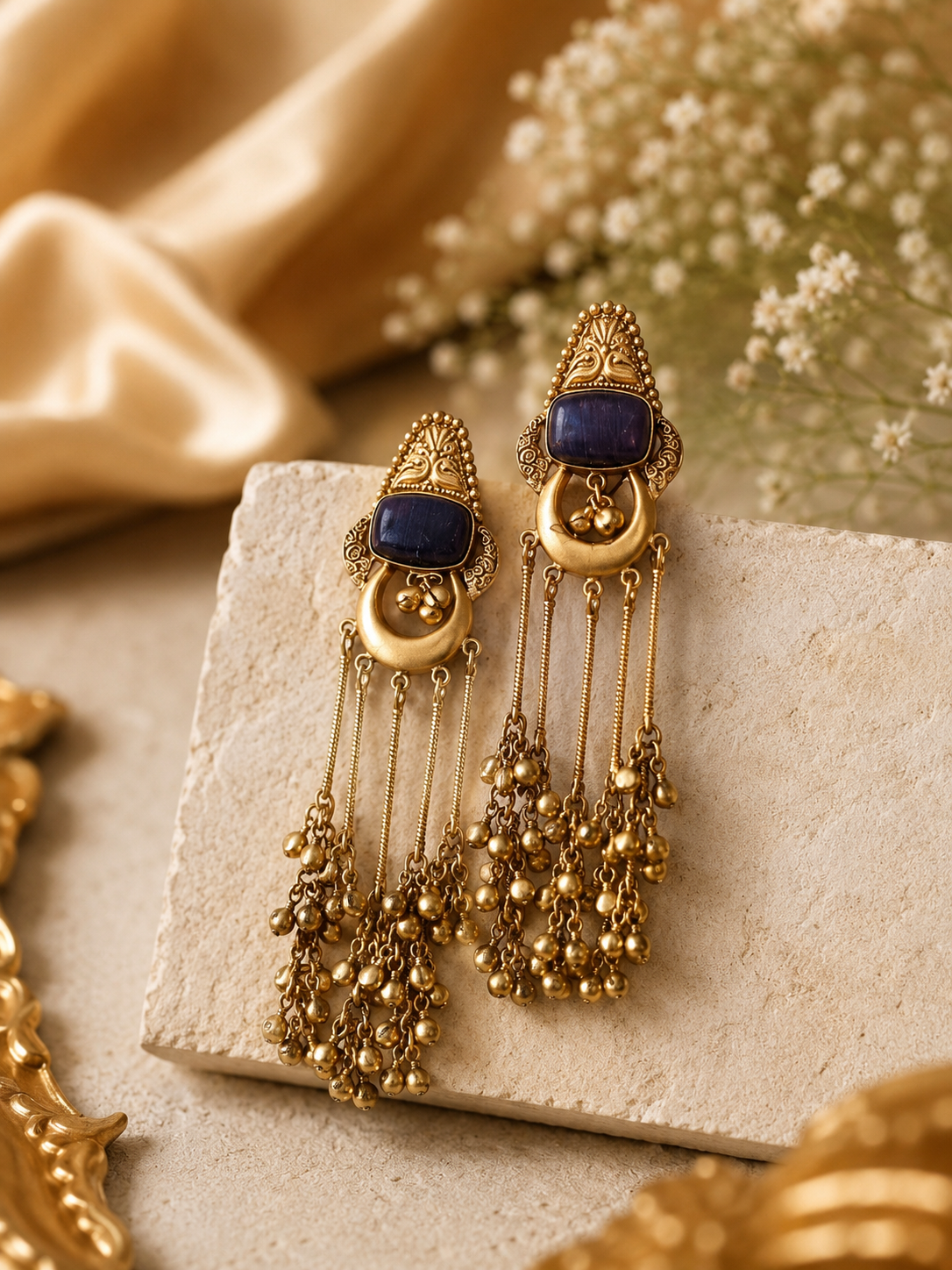 Kashmiri Earrings - Purple