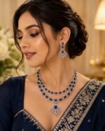 AD 2 Layer Necklace Set - Blue - Image 2