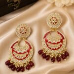 Kundan Earrings - Red