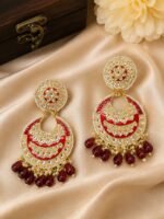Kundan Earrings - Red