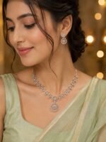 AD Silver Set With Earrings - Image 2