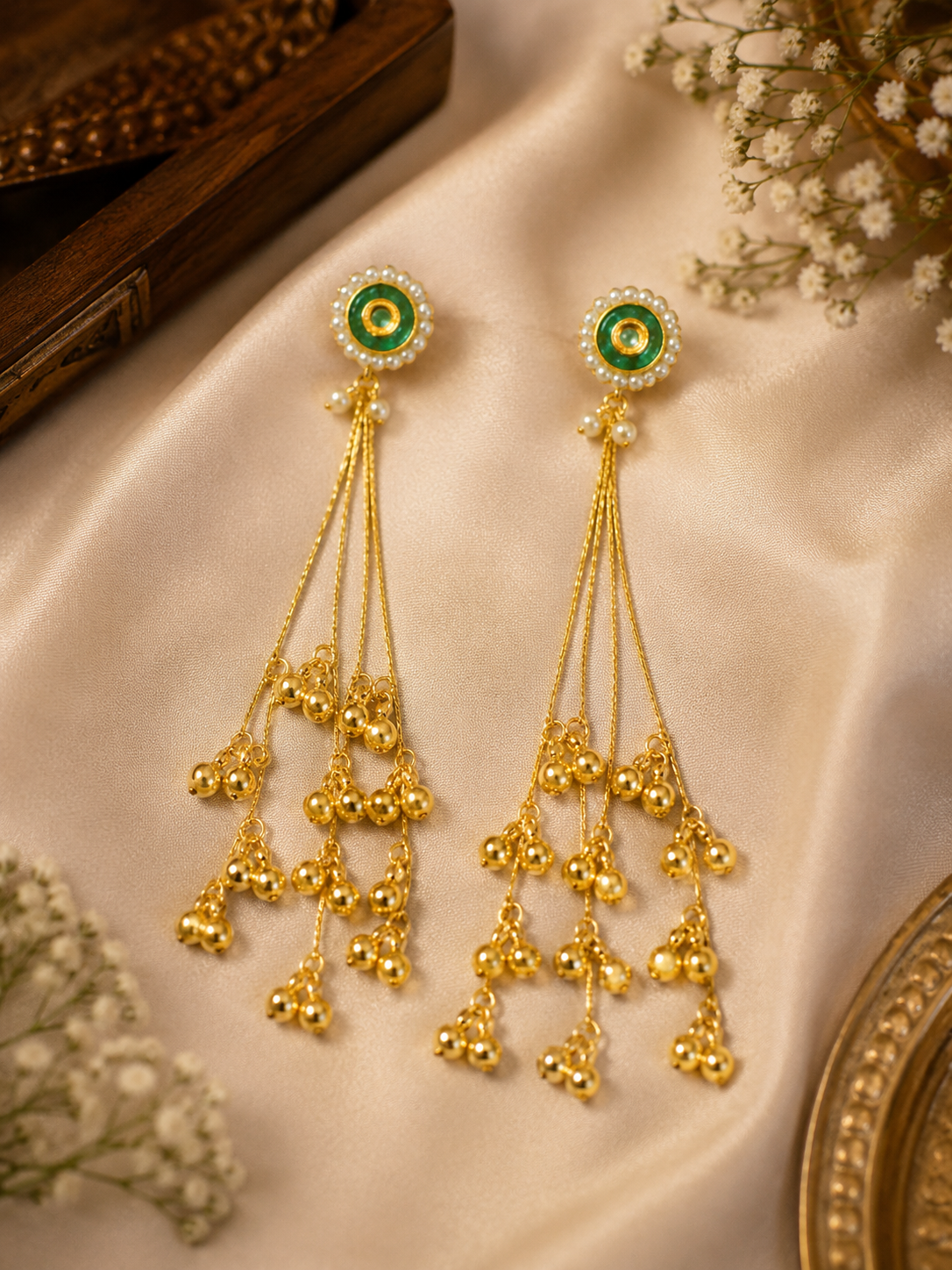 Kashmiri Green Earrings