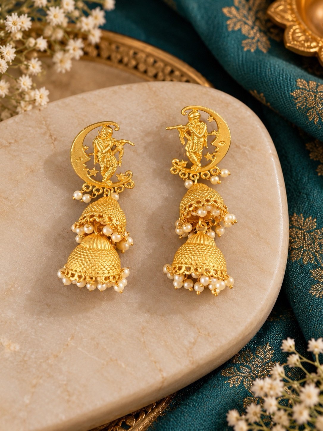 772ac1ef-cde7-4353-8cd8-70b193915834.jpeg Krishna With Flute Jhumki - Image 1