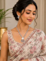 Silver Replica Dolphin With Mother of Pearl Necklace Set With earrings - Image 2