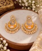 Yellow Chandbali earrings