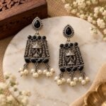 Oxidise Black earrings