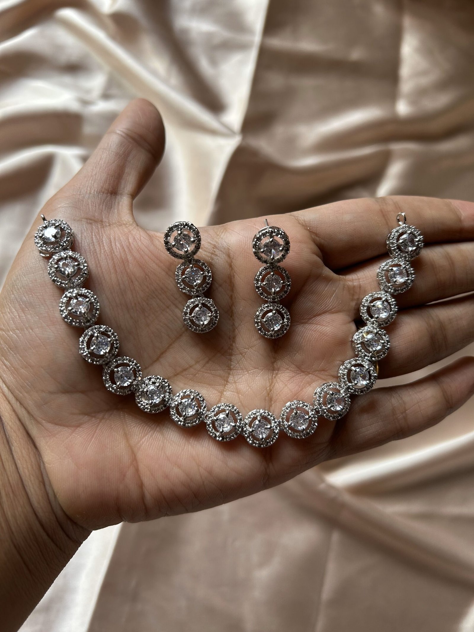 AD Silver Necklace Set