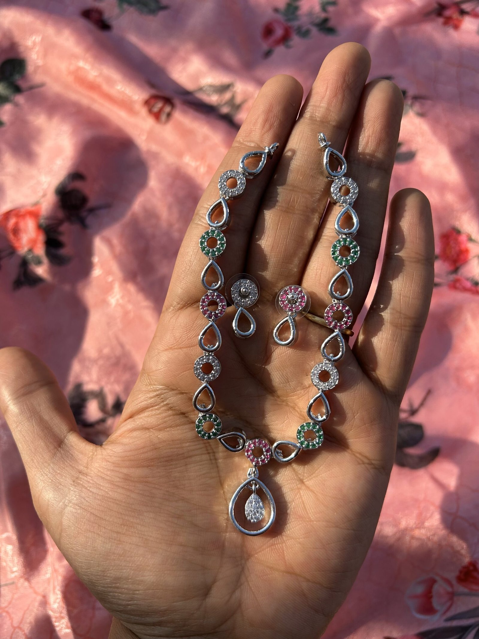 AD Silver Necklace Set