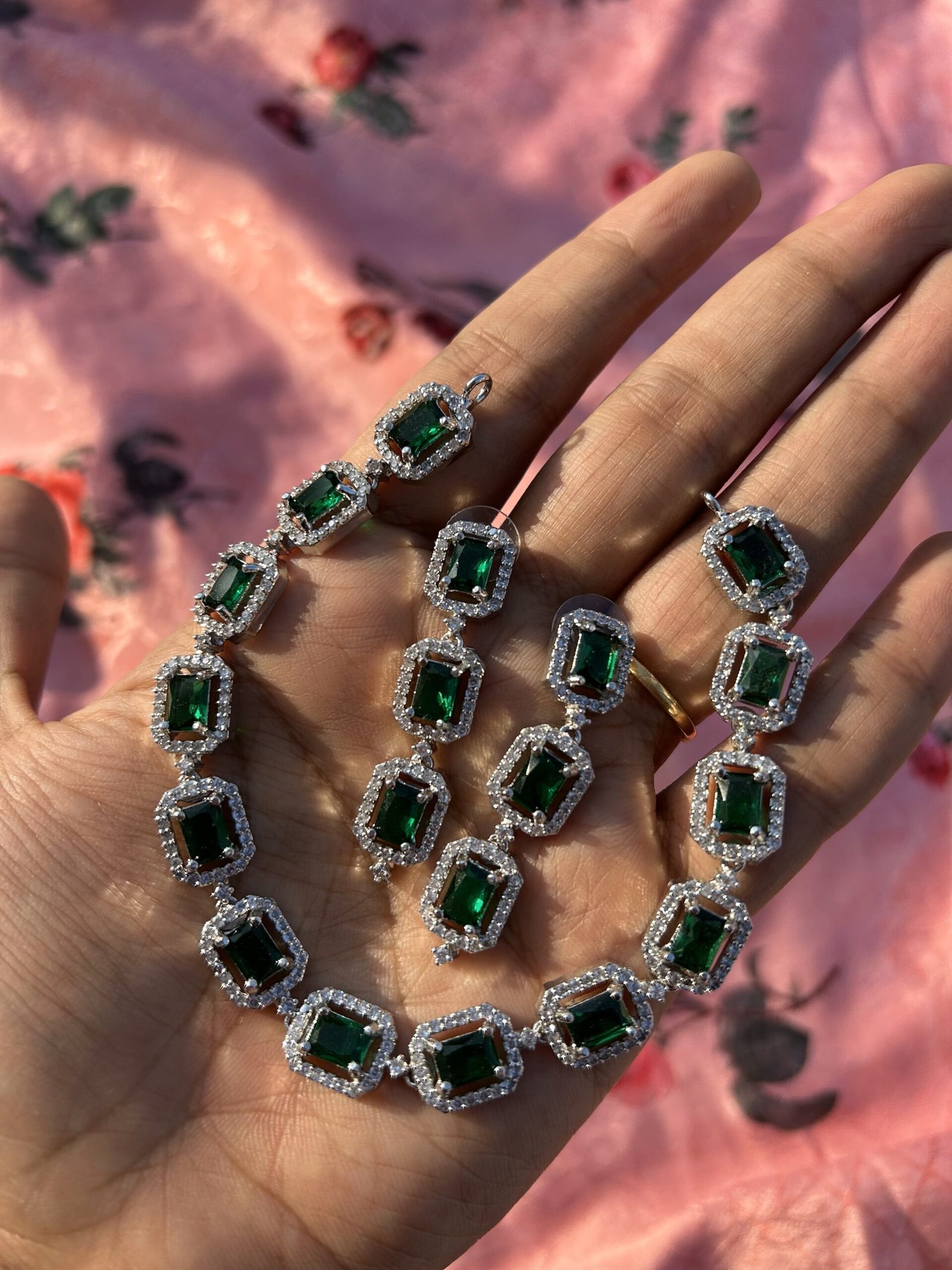 AD Necklace Set - Green