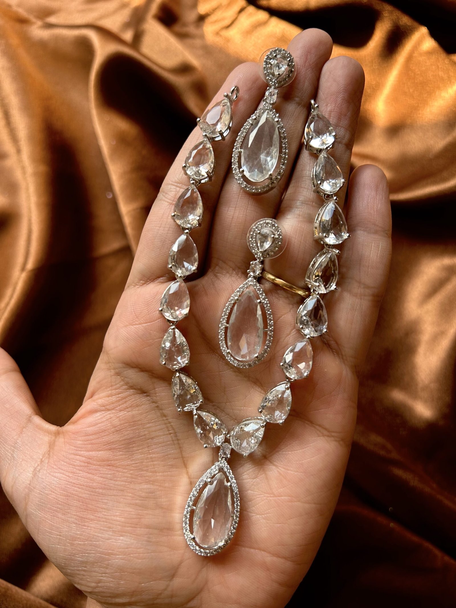 AD Necklace Set - Silver