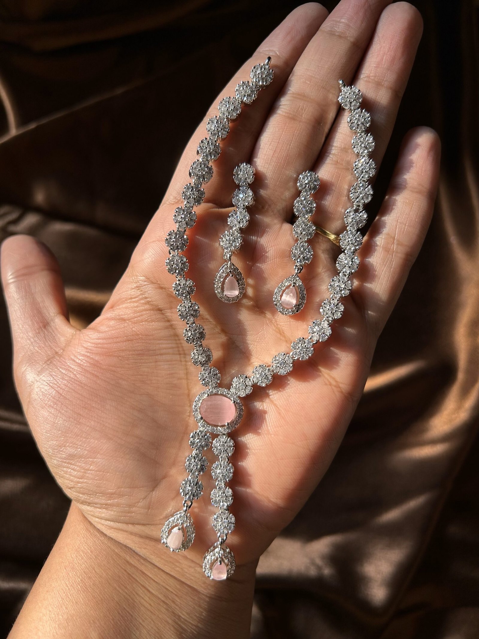 AD Necklace Set - Baby Pink