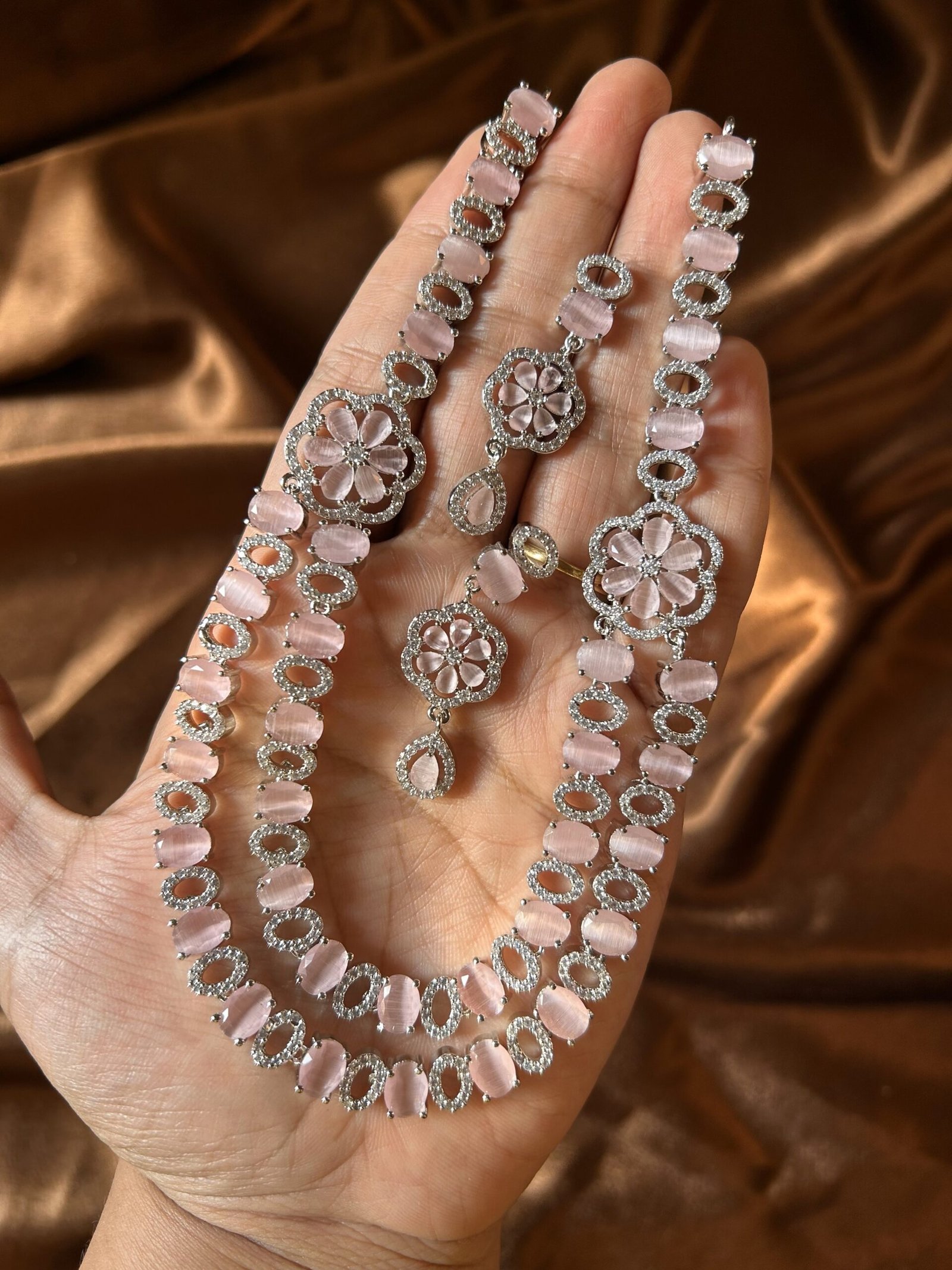 AD Necklace Set - Baby Pink