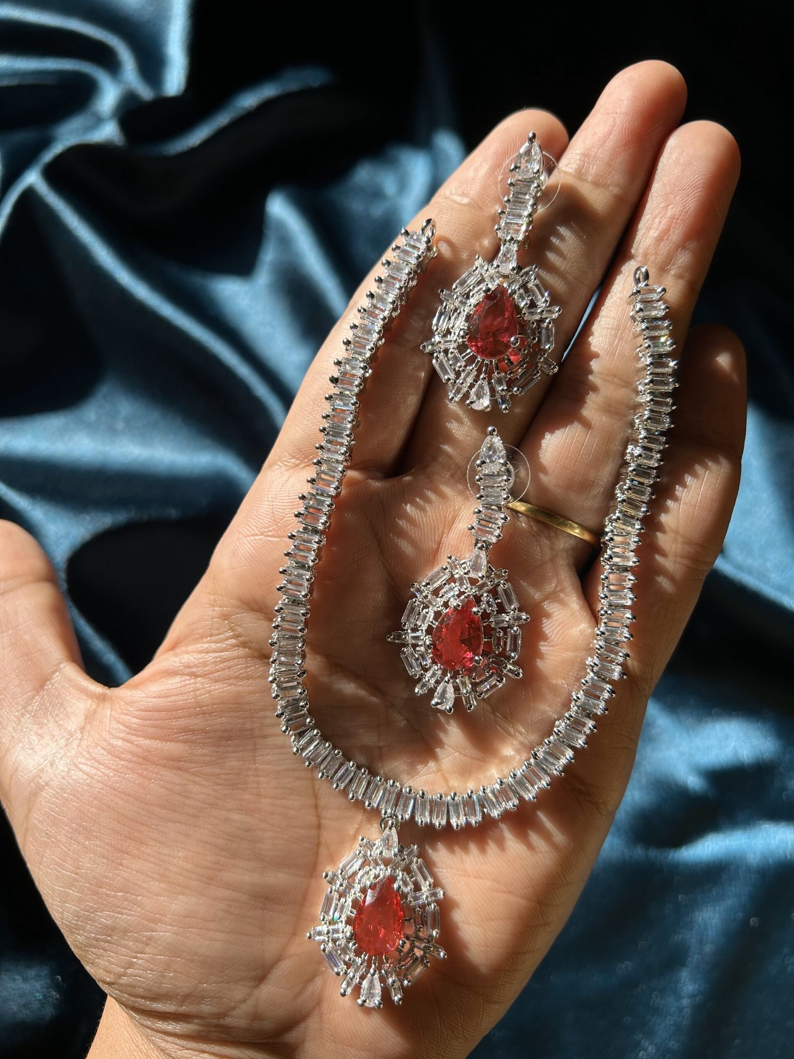 AD Necklace Set- Ruby