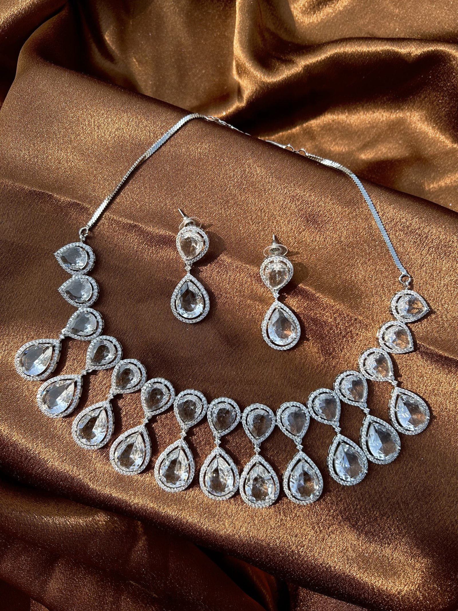 AD Necklace Set - Silver