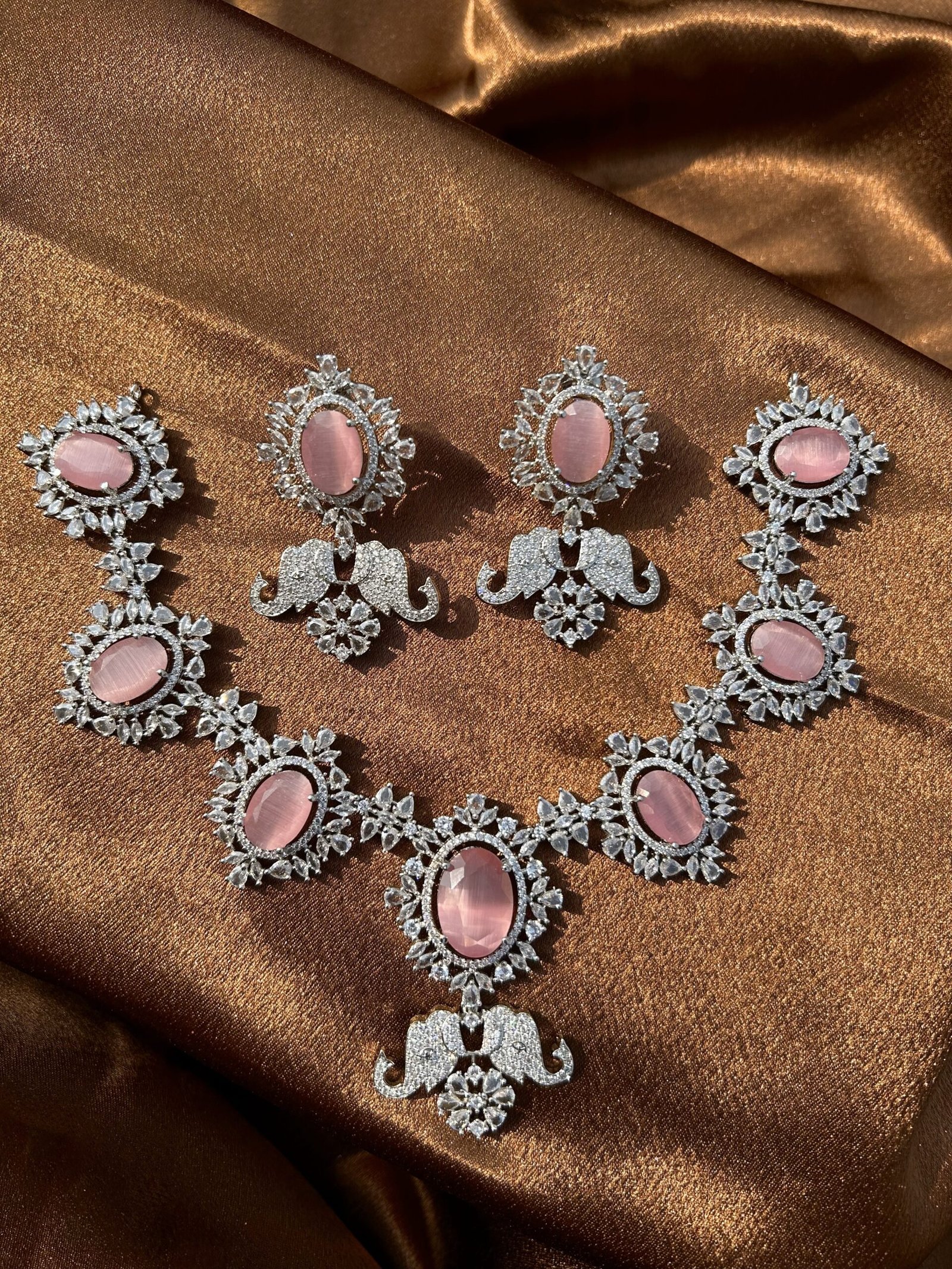 AD Necklace Set - Pink