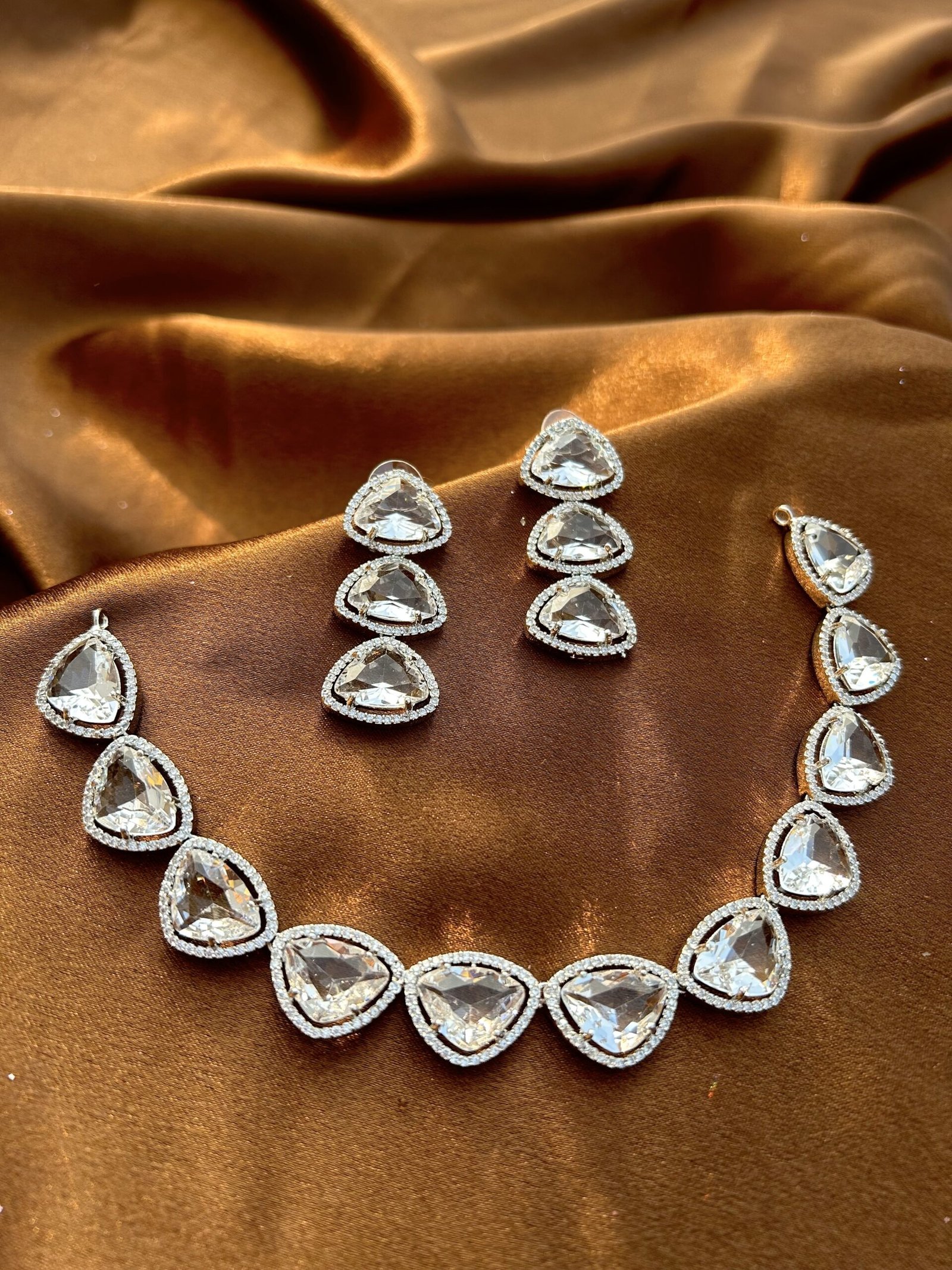 AD Necklace Set - Silver