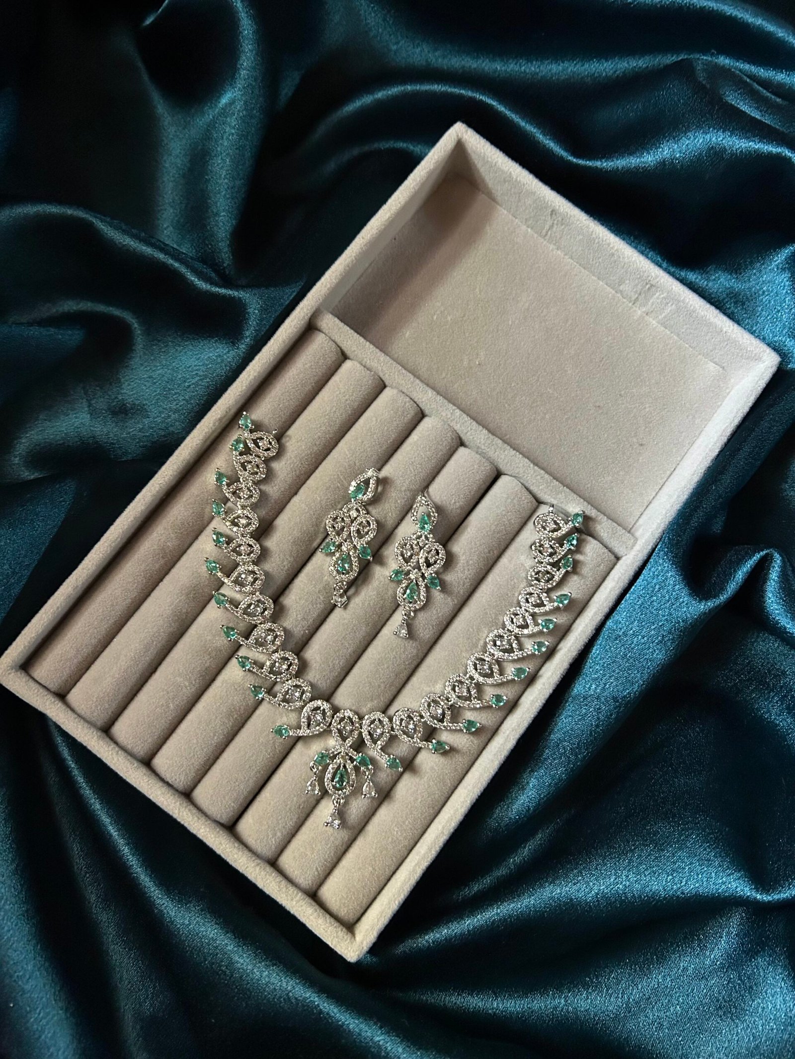 AD Necklace Set - Sea Green