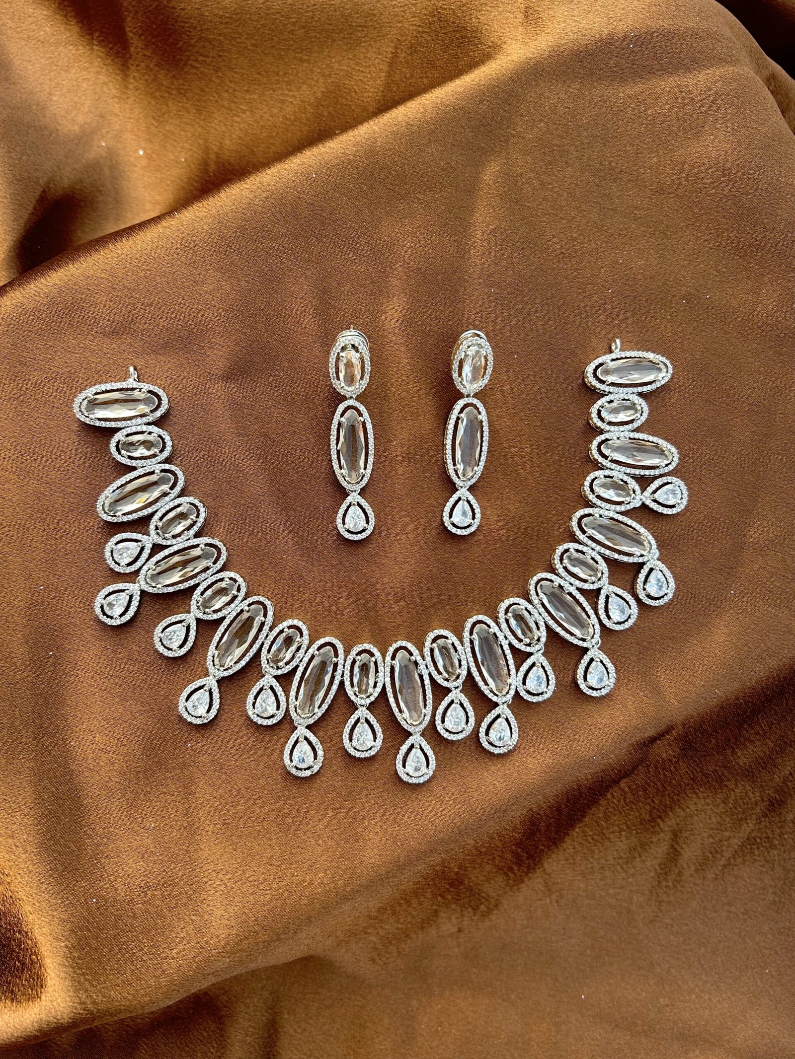 AD Necklace Set - Silver