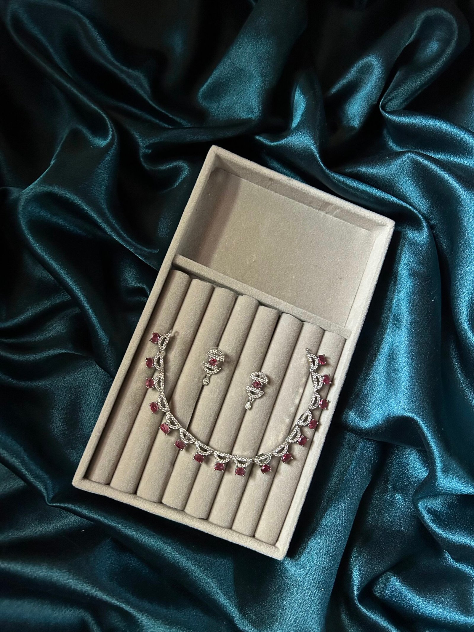 AD Necklace Set - Ruby Red