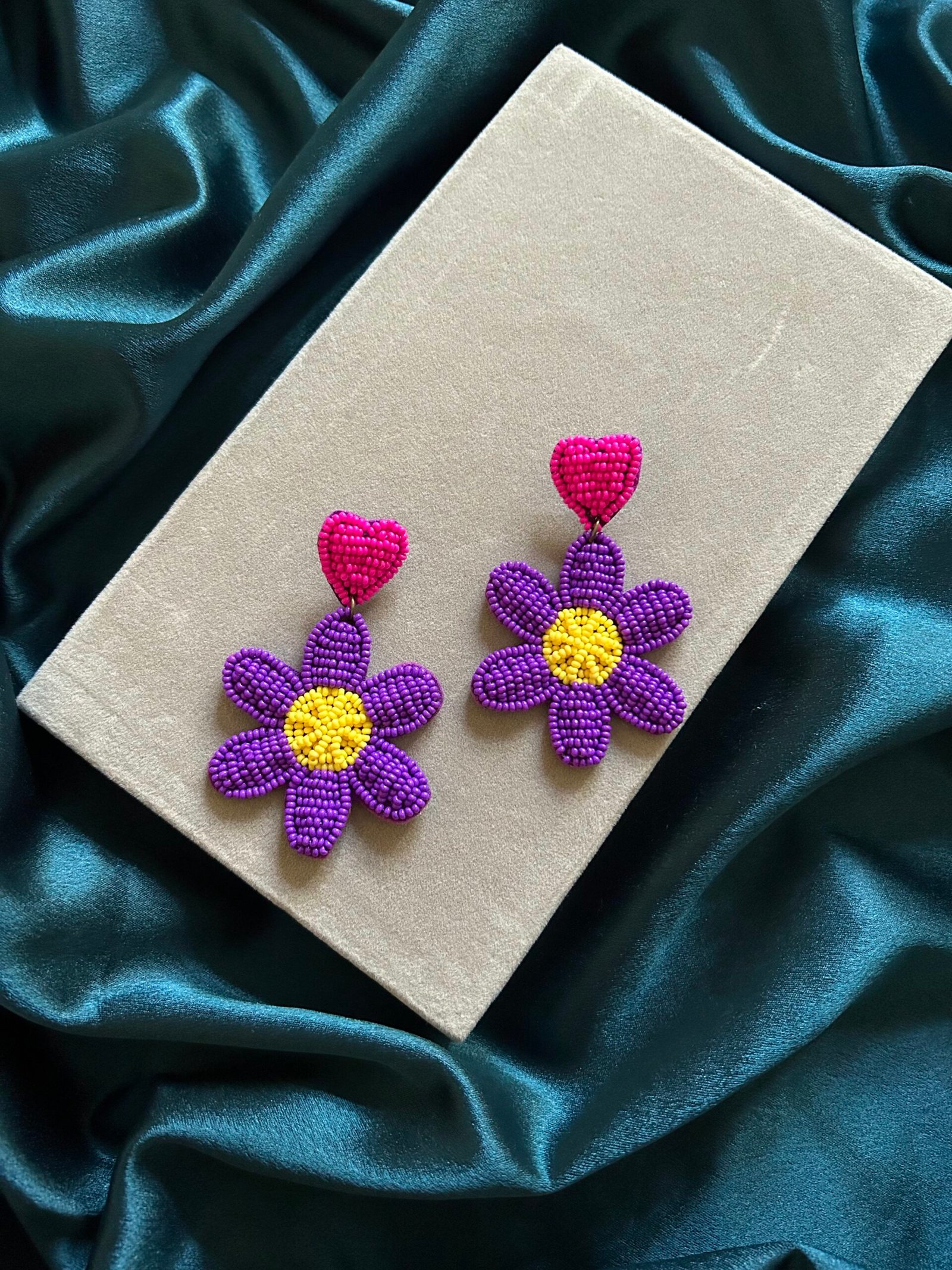 Flower Beaded Earrings