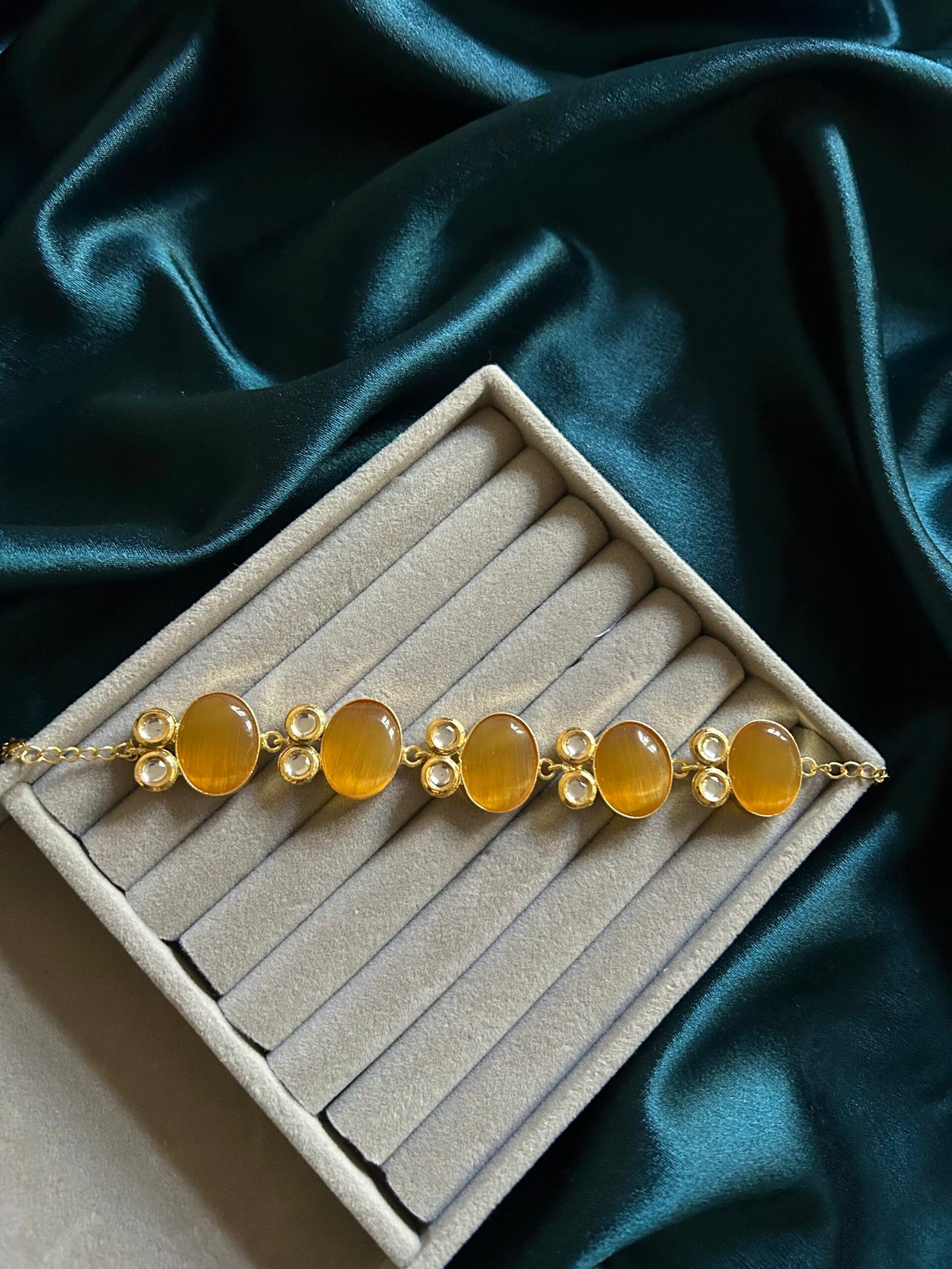 Brass Natural Stone Yellow Bracelet