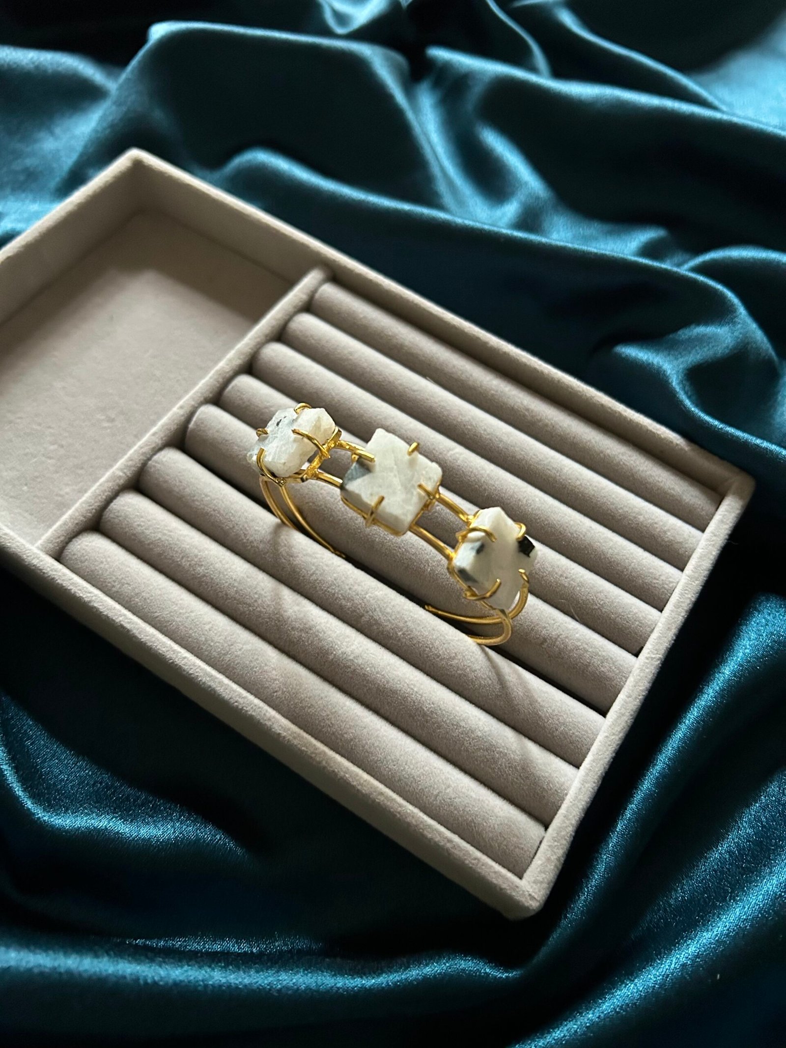 Brass Natural Stone Kada Bracelet
