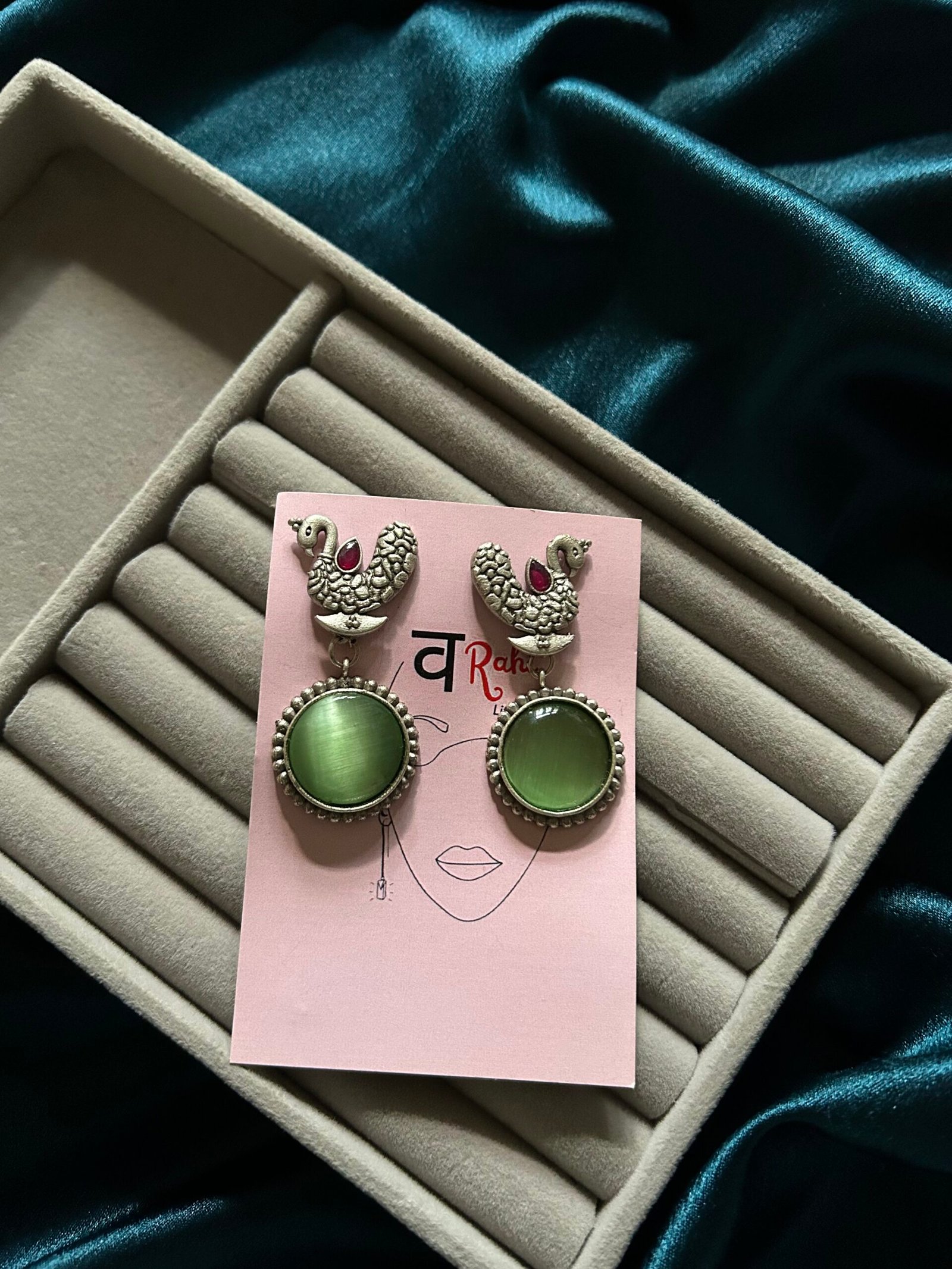 Silver Replica Earrings - Mint