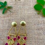 Druzy Brass Red Earrings