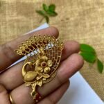 Peacock Brass Saree Pin