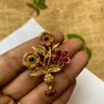 Flower Brass Saree Pin