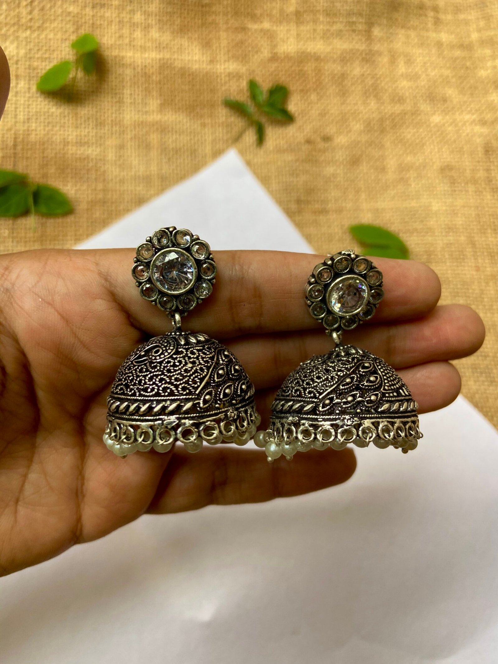 IMG_5218-scaled-1.jpg Silver Replica Jhumki - Image 1