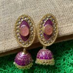 Purple Kundan Jhumki