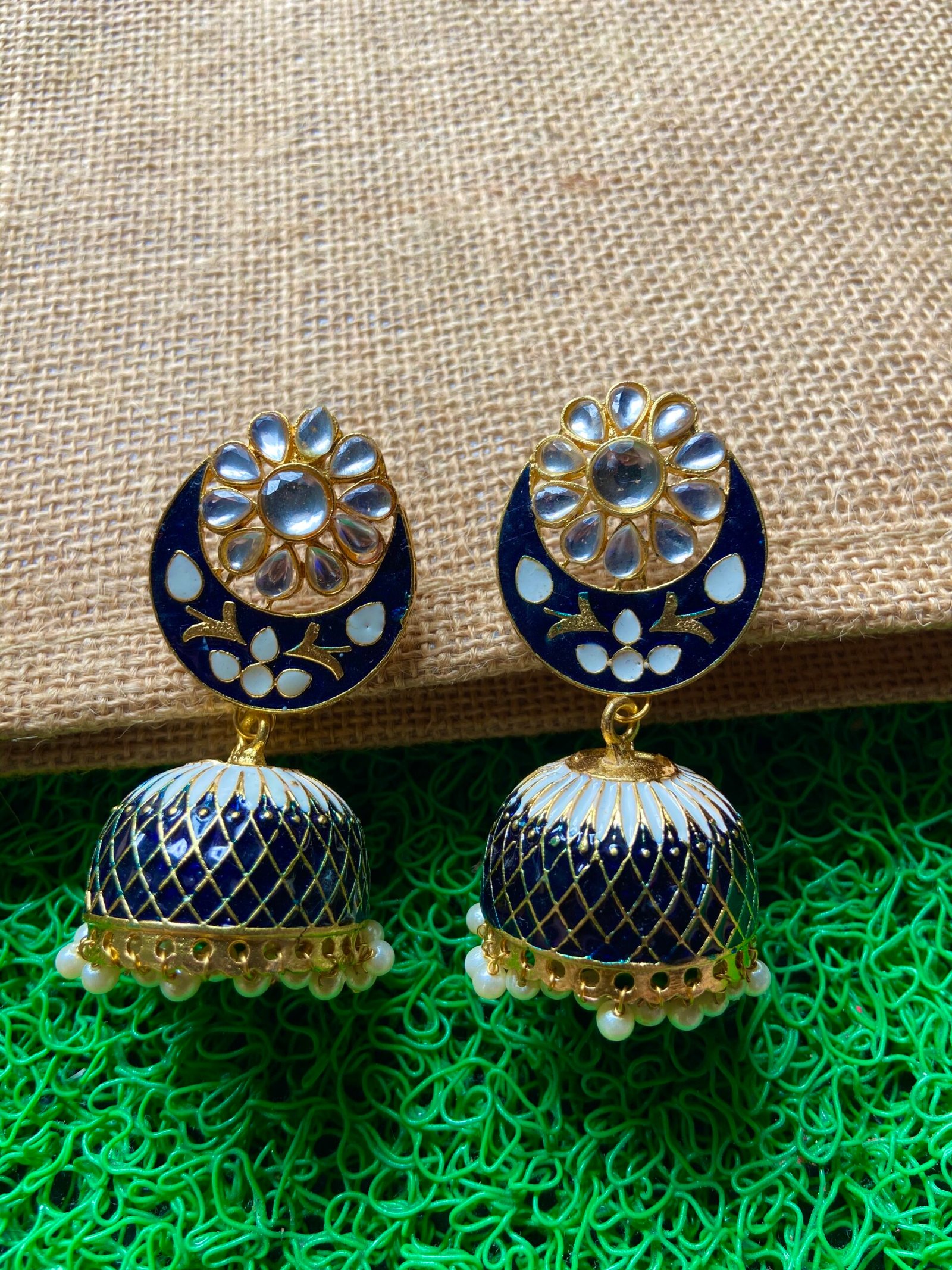 Black Kundan Jhumki