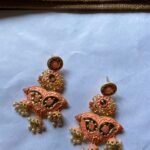 Hand Painting Peach Earrings