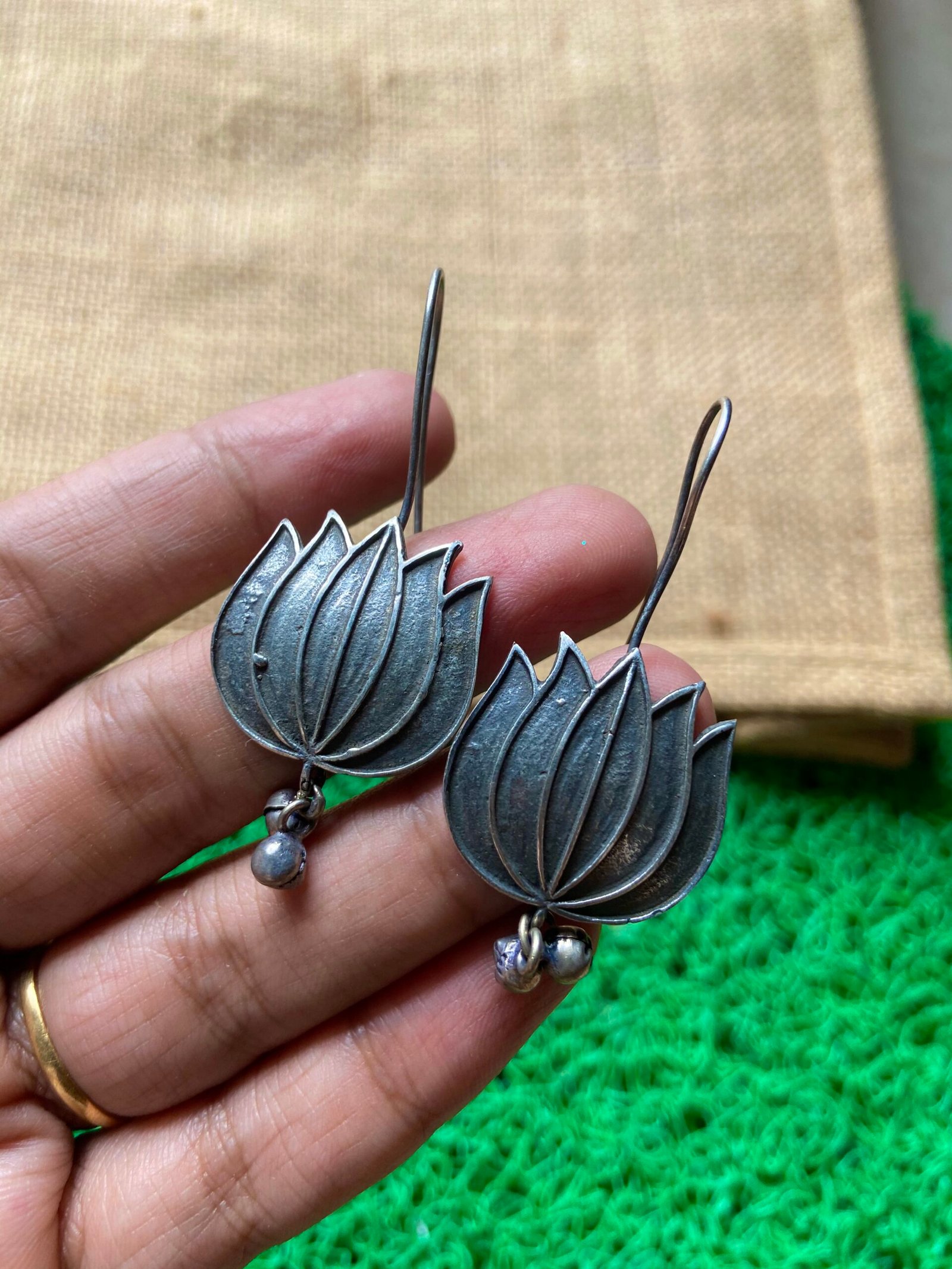 IMG_5278 Silver Replica Lotus Studs - Image 1