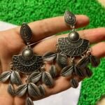Silver Replica Leaves Earrings