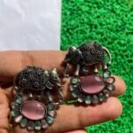Elephant Earrings- Pink & Mint Green
