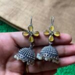 Silver Replica Yellow Jhumki