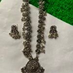 Long Oxidised Set With Earrings