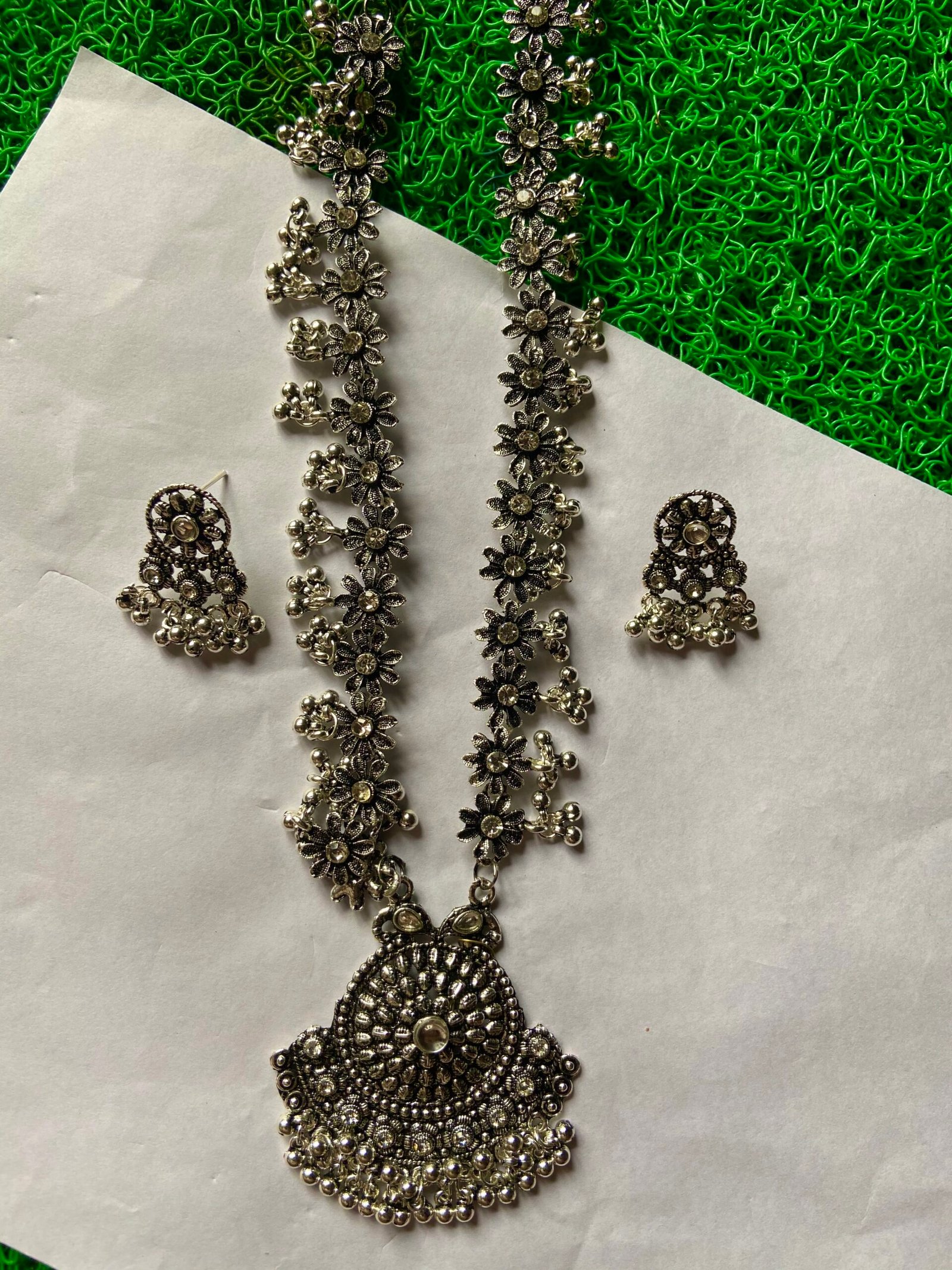 IMG_5328-scaled-1.jpg Long Oxidised Set With Earrings - Image 1