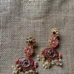 Hand Painting Earrings - Maroon