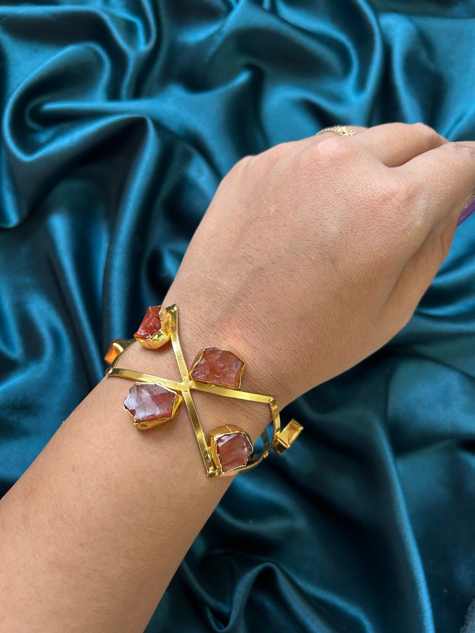 Brass Natural Stone Bracelet