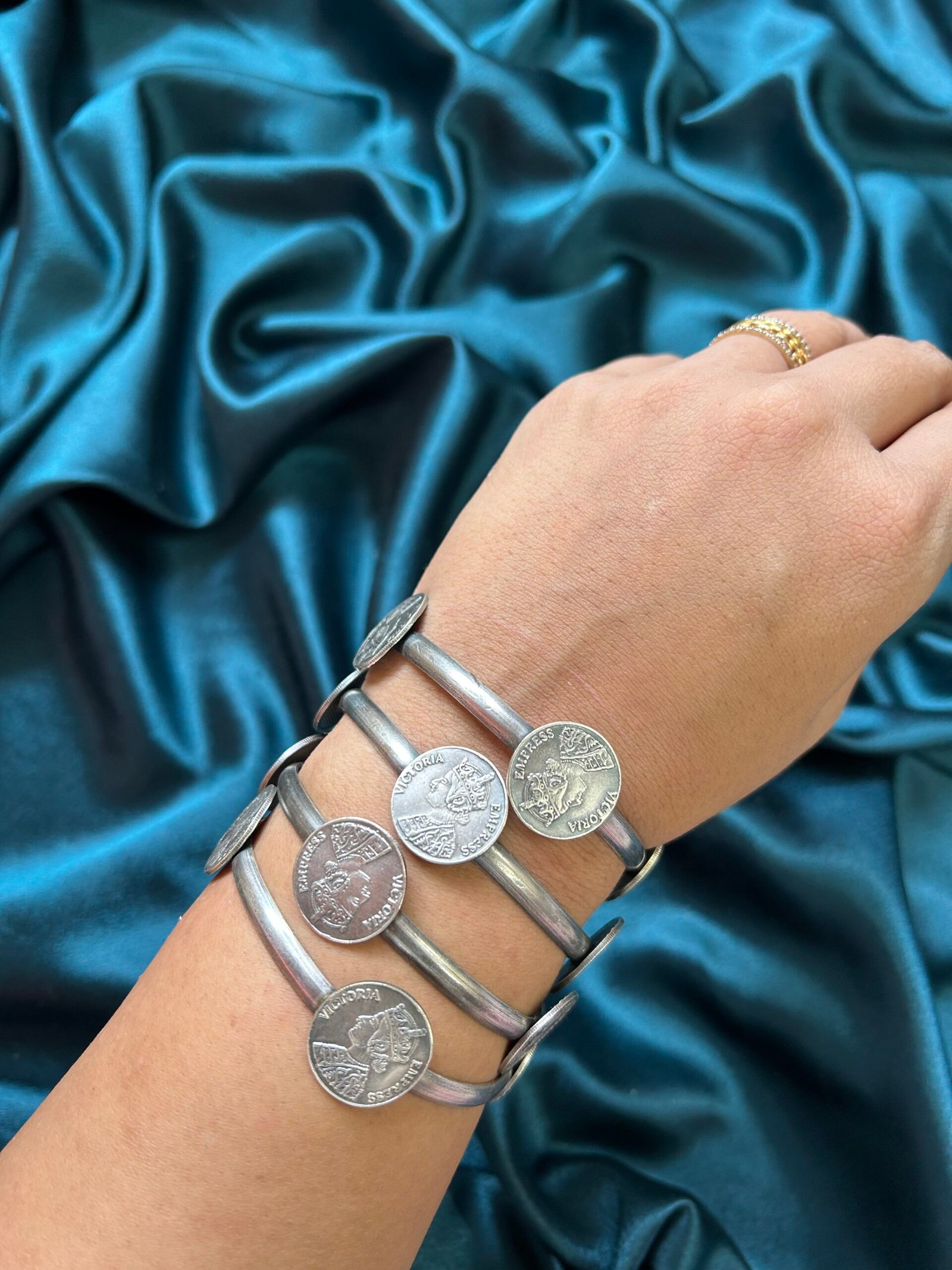 Silver Replica Bangles Set of 4 - Size 2.4