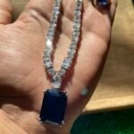 Emerald Blue AD Necklace
